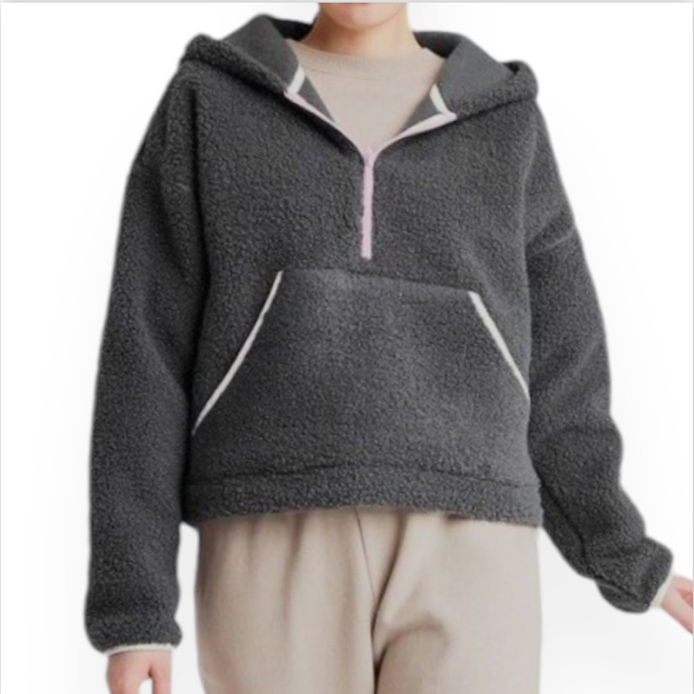 Wild Fable Pullover Sherpa Hoodie | Size Medium | Grey | Quarter Zip | $20.00